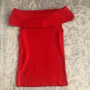 H&M Off The Shoulder Red Top